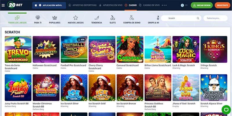 20Bet - El mejor casino online de tarjetas rasca y gana en España