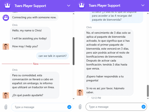 Atención al cliente en Tsars España