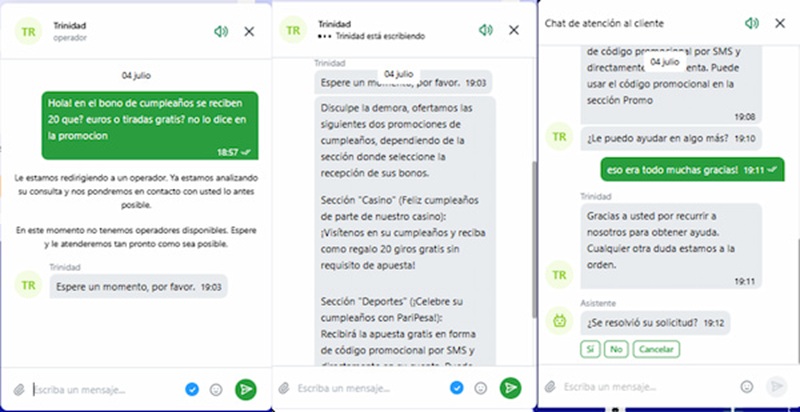 Atencion al cliente paripesa