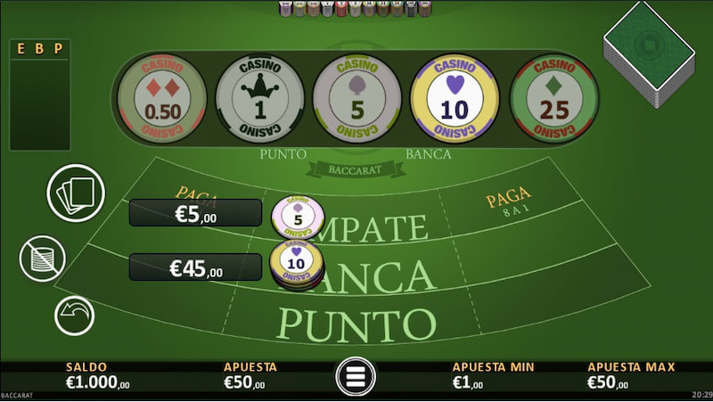 Baccarat - Juegos de casino España 