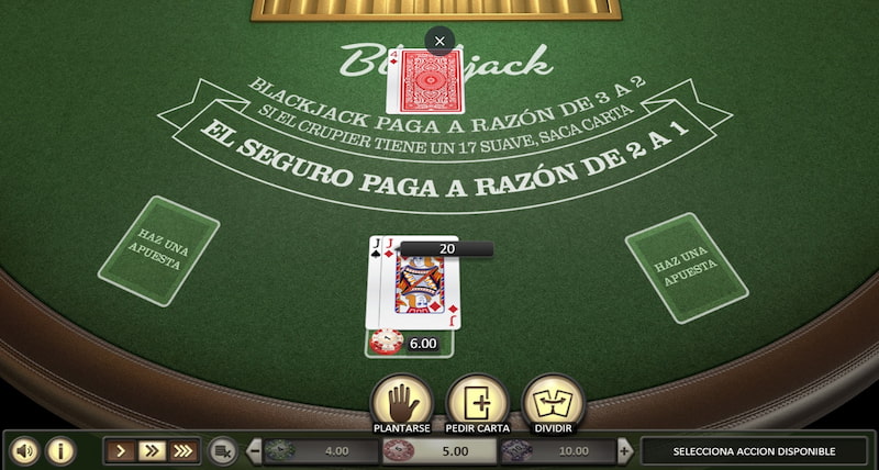Blackjack americano en casinos de España