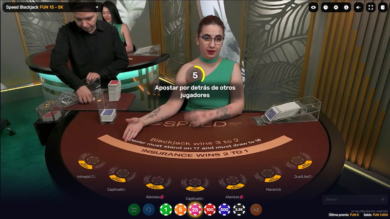 Blackjack en vivo en casinos Españoles