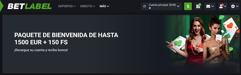 Bono de Bienvenida del Casino BetLabel