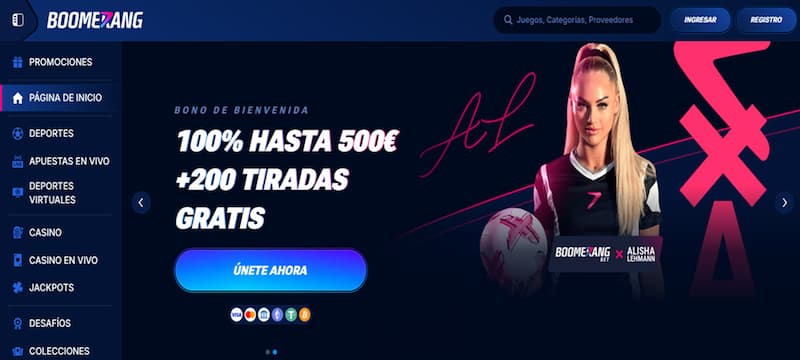 Bono de bienvenida Boomerang con giros gratis