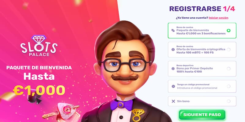 Bono de bienvenida de Slot Places con giros gratis