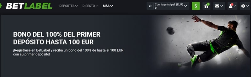 Bono de bienvenida deportivo en el casino BetLabel España