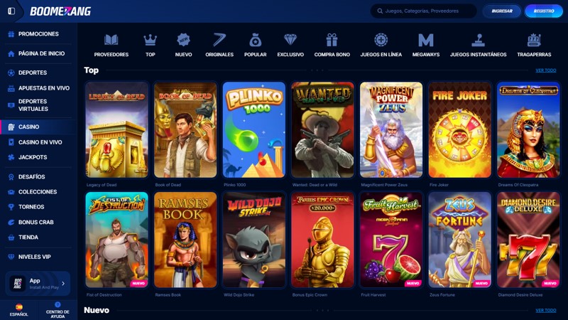 Bonos del Casino Boomerang