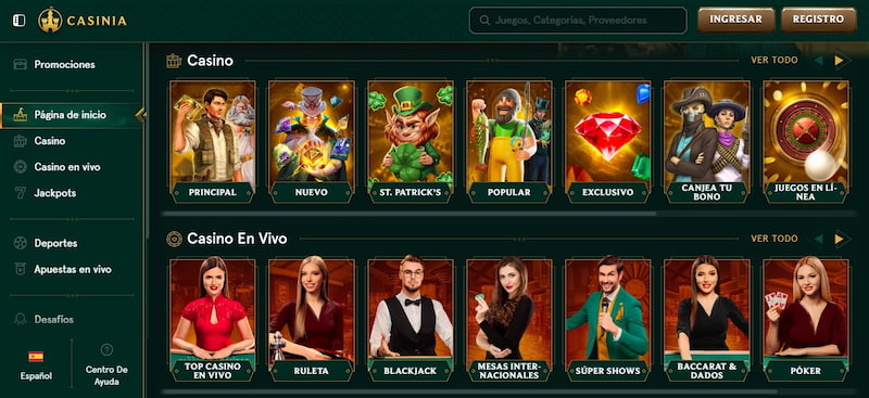Casinia - Mejores casinos con bonos de cashback España