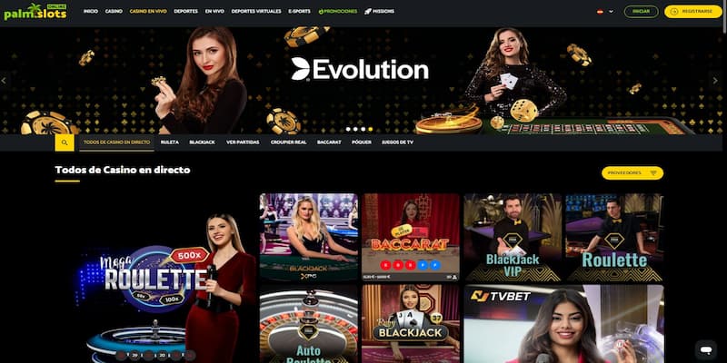 Casino en vivo Palmslots España - Para que la emoción y acción siempre te acompañen