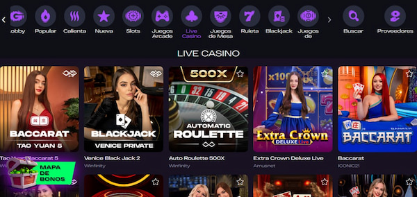 Casino en vivo en Glitch Spin España