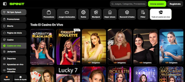 Casino en vivo en Spinit España