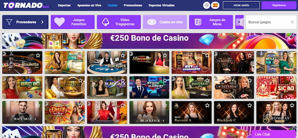 Casino en vivo en TornadoBet España