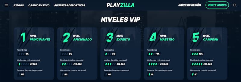 Club VIP del Casino PlayZilla España