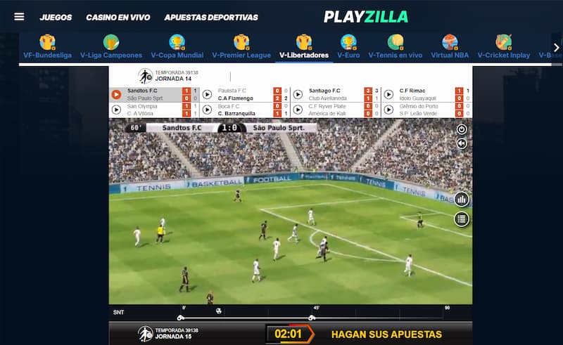 Deportes virtuales - Casino PlayZilla España
