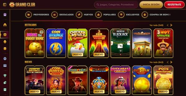 Diseño y usabilidad de Grand Club Casino España 