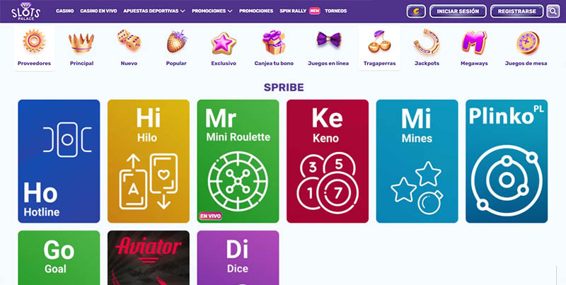 Juegos Spribe en Slots Palace