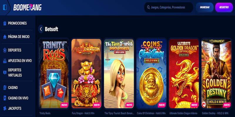 Boomerang : Los mejores casinos para juegos de BetSoft