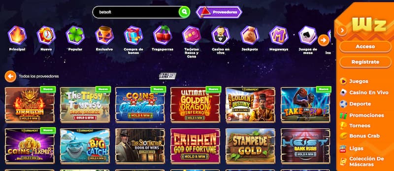 Wazamba : Los mejores casinos para juegos de BetSoft