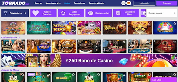 Juegos de Casino de TornadoBet España