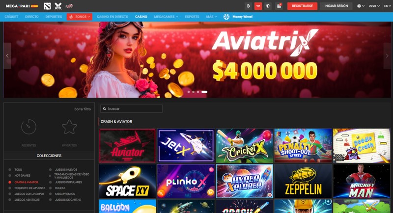 Megapari - El mejor casino para jugar a Crash en España