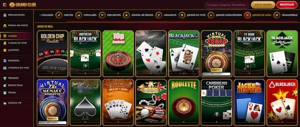 Juegos de Mesa en el Grand Club Casino España