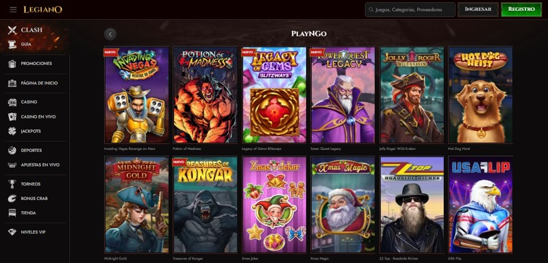 Legiano: El mejor casino para juegos de Play'n GO