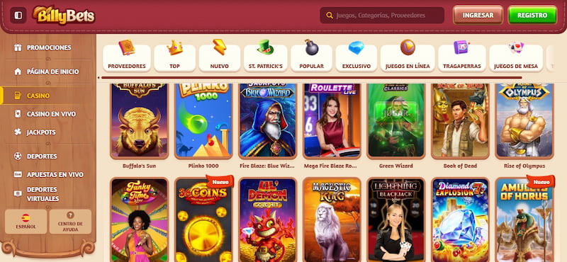 Juegos de casino - Billy Bets España
