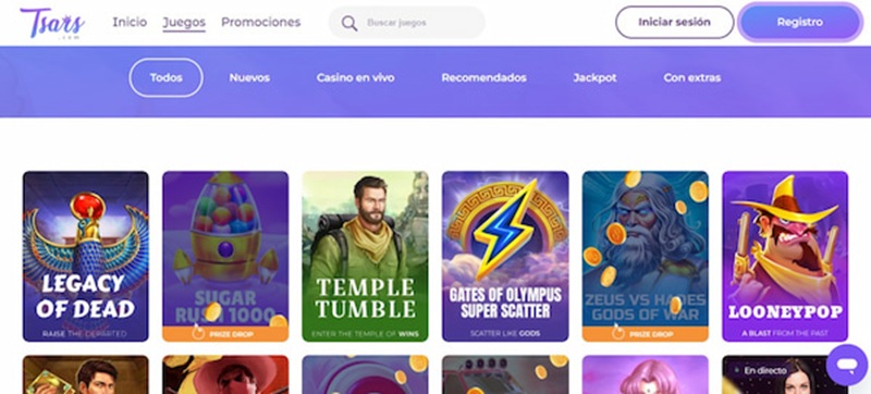 Juegos de casino en Tsars España