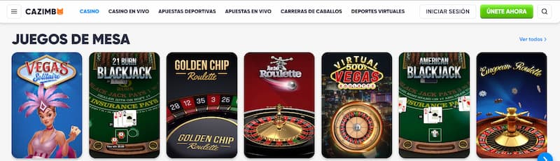 Juegos de mesa del casino Cazimbo España
