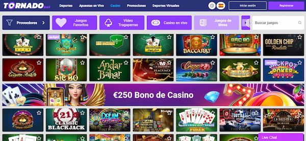 Juegos de mesa en TornadoBet España