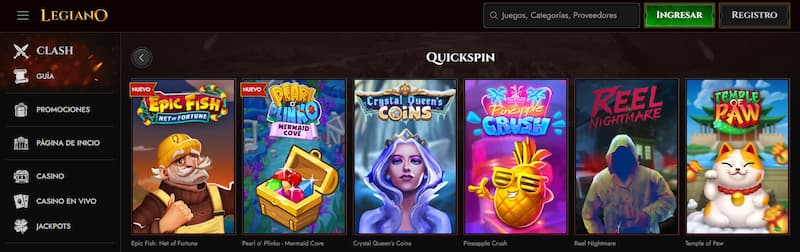 Legiano - El mejor casino para juegos de Quickspin