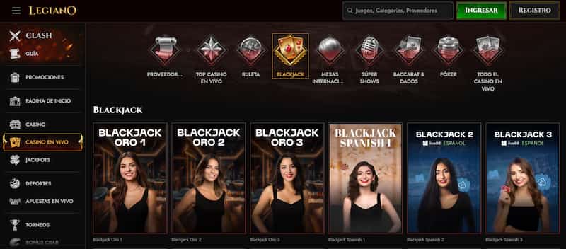 Legiano - El mejor casino para jugar al blackjack en vivo en España