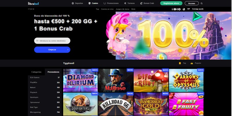 Librabet - los mejores casinos para jugar a Yggdrasil