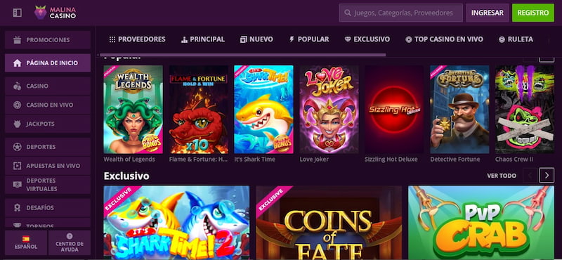 Malina - Casino móvil con licencia extranjera en España