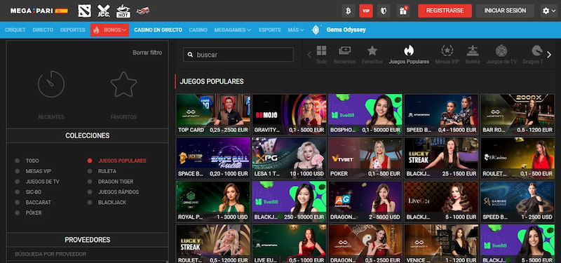 Megapari - El mejor casino en vivo sin licencia en España