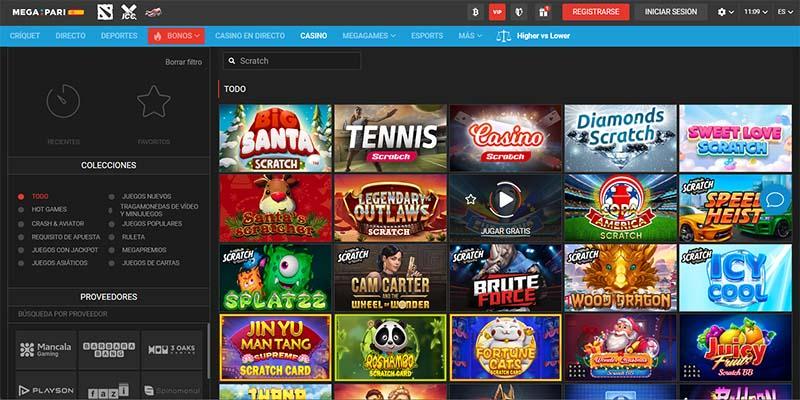 Megapari - El mejor casino online de tarjetas rasca y gana en España