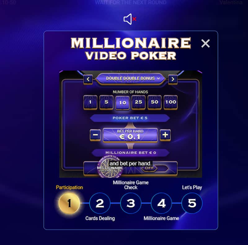 Millionaire Video Poker Wazamba en España
