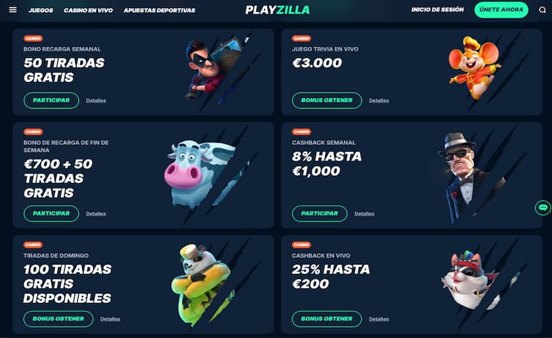 Otras Promociones en PlayZilla Casino España