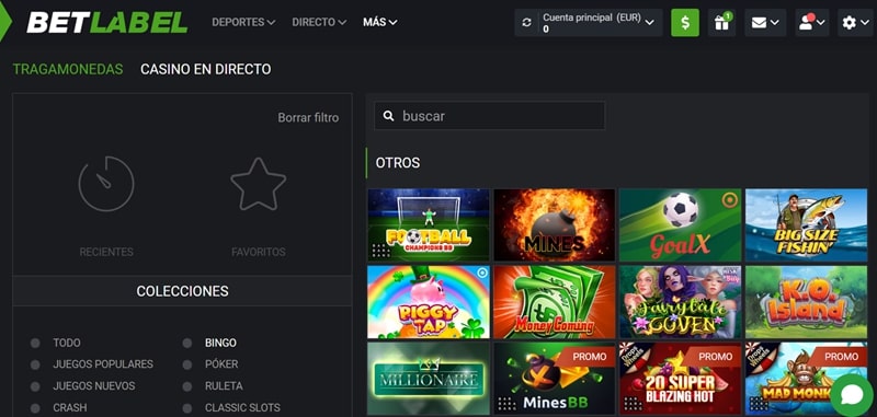 Otros Juegos BetLabel España - ¡Más de 220 para tu entretenimiento!