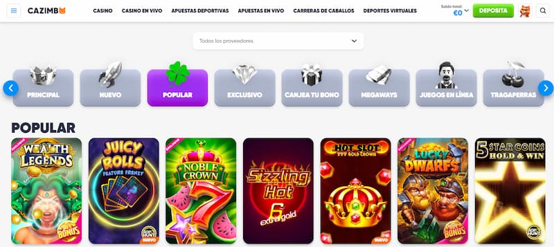 Plataforma de Casino Cazimbo España - ¡Juegos para todos