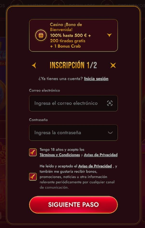 Proceso de Registro en Grand Club Casino España