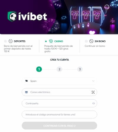 Proceso de registro en el casino Ivibet España