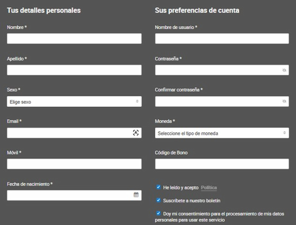 Registro en LSBet España