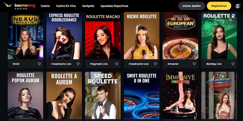 Ruleta en Vivo en Boomerang - el mejor casino para jugar en España
