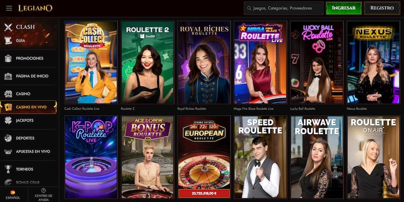 Ruleta en vivo en Legiano: el mejor casino para jugar