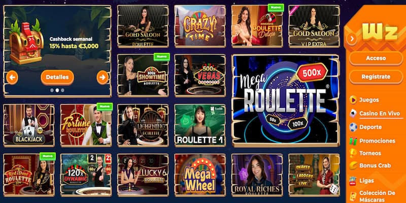 Ruleta en Vivo en wazamba - el mejor casino para jugar en España