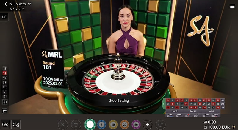 Ruleta en vivo con crupier en vivo