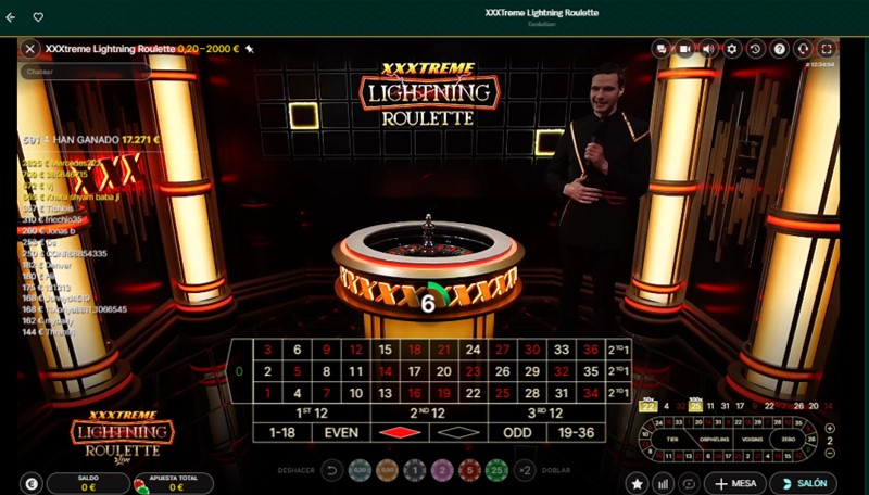Sala de casino en vivo Casinia España