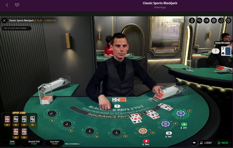 Sports blackjack live commentary