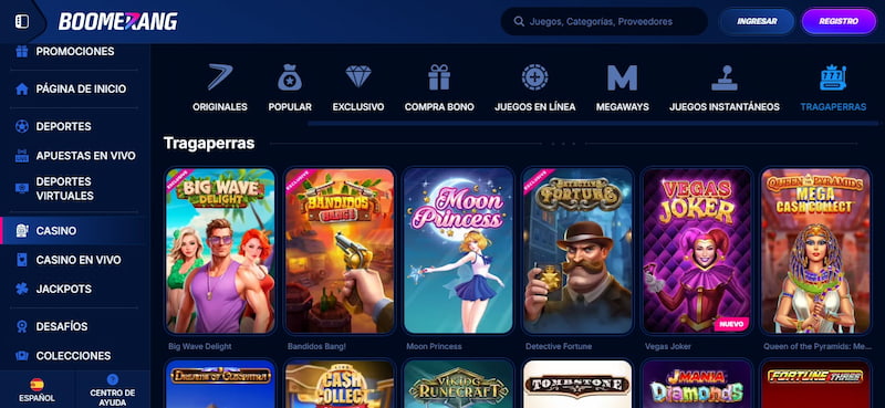Tragaperras - Boomerang Bet casino España